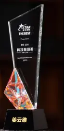 Crystal trophy Colored crystal trophy Four colors available Memorial trophy – TR-310