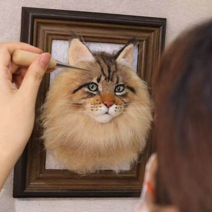 Cat pet photo frame, hand-made imitation wool felt, customizable – CW03 - party X party