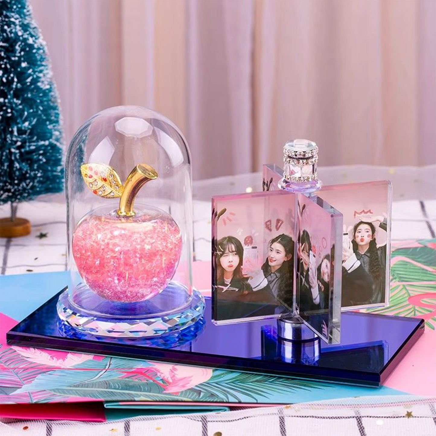 Custom Photo Crystal Lamp | Personalized Glowing Picture Frame | Unique Tabletop Wedding or Anniversary Gift | Creative DIY Light Display