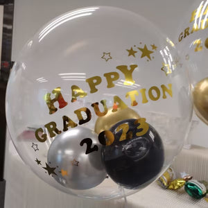 17吋 日本水晶氣球+小氣球 自訂印字--B134-1