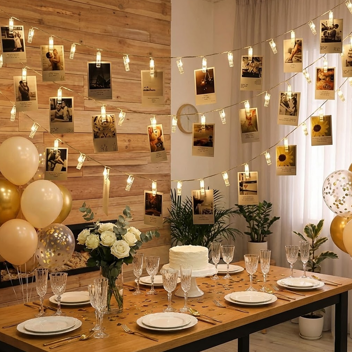 Warm White Clip Light Strip for Couple Proposals and Anniversary Decorations - B019 party X party