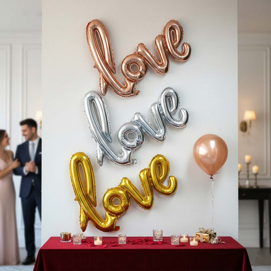 One-piece LOVE Aluminum Foil Balloon - 4 Colors for Birthday Party Decoration - B028