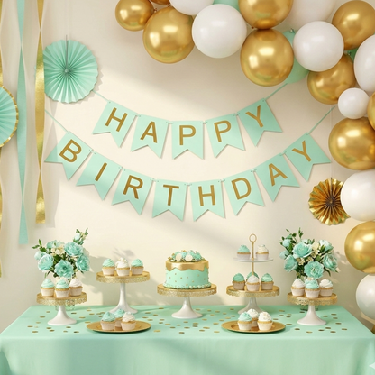 Happy Birthday Fishtail Flag M size – B039-G