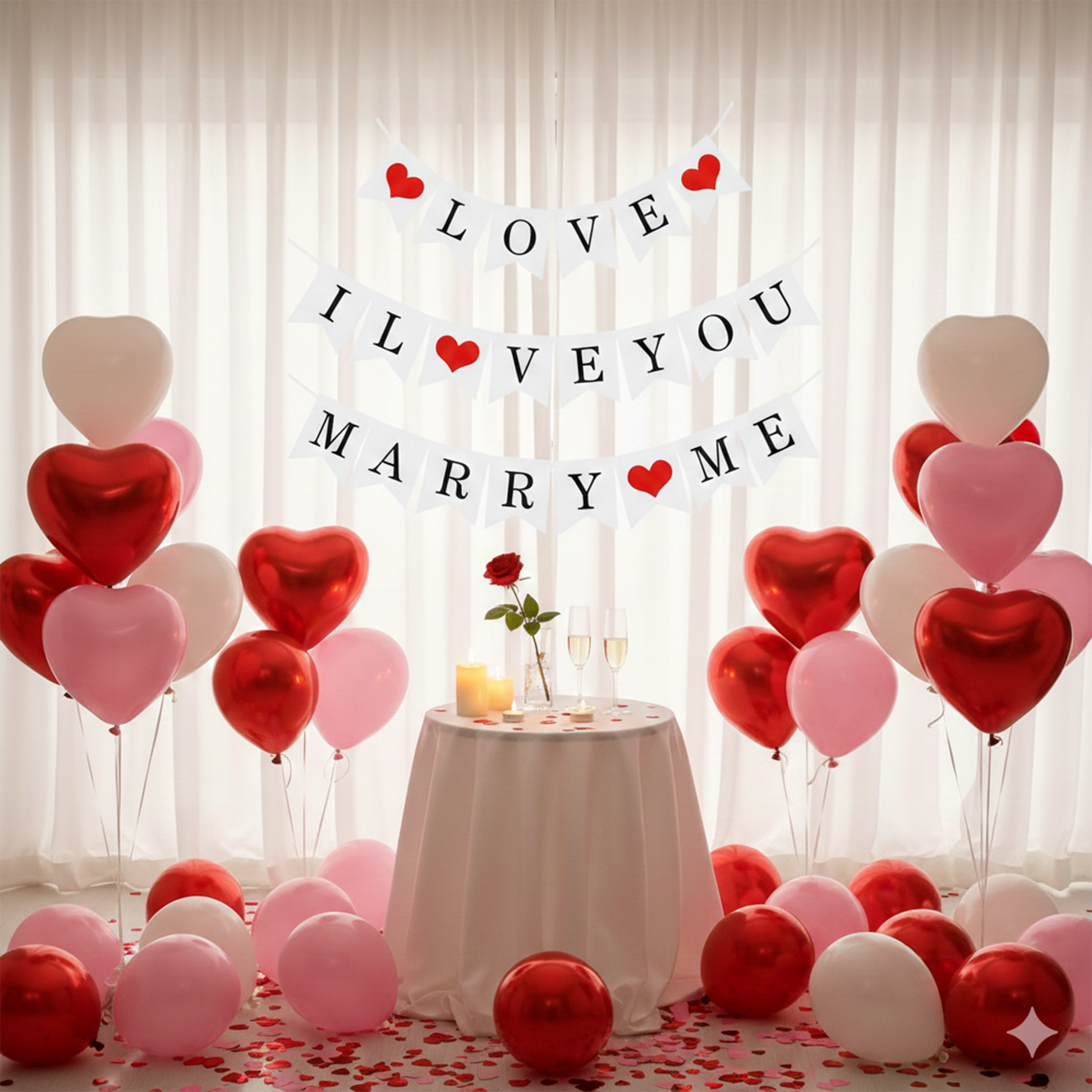 LOVE YOU Marry Me Flag Fishtail party X party
