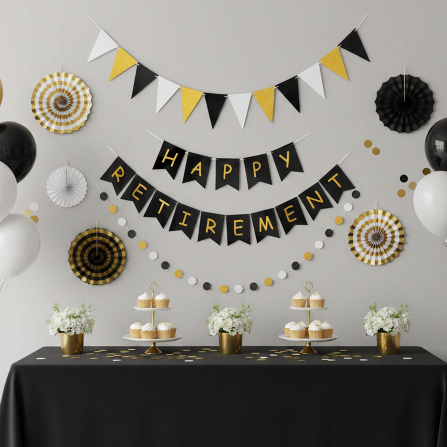 HAPPY RETIREMENT Decoration Flag Set – B104