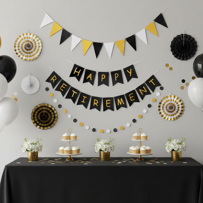 HAPPY RETIREMENT Decoration Flag Set – B104