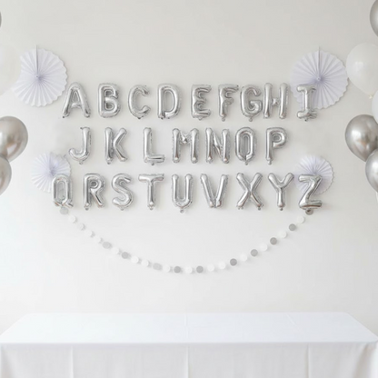 32" Silver Letter Balloons - Perfect for Celebrations and Events -- B119 party X party