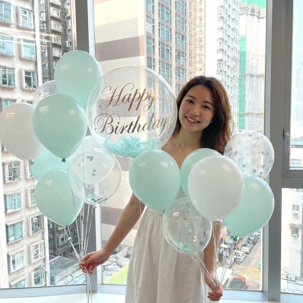 24″ Japanese Crystal (Custom Printed)  & Rubber Balloon Bundle–B134-7