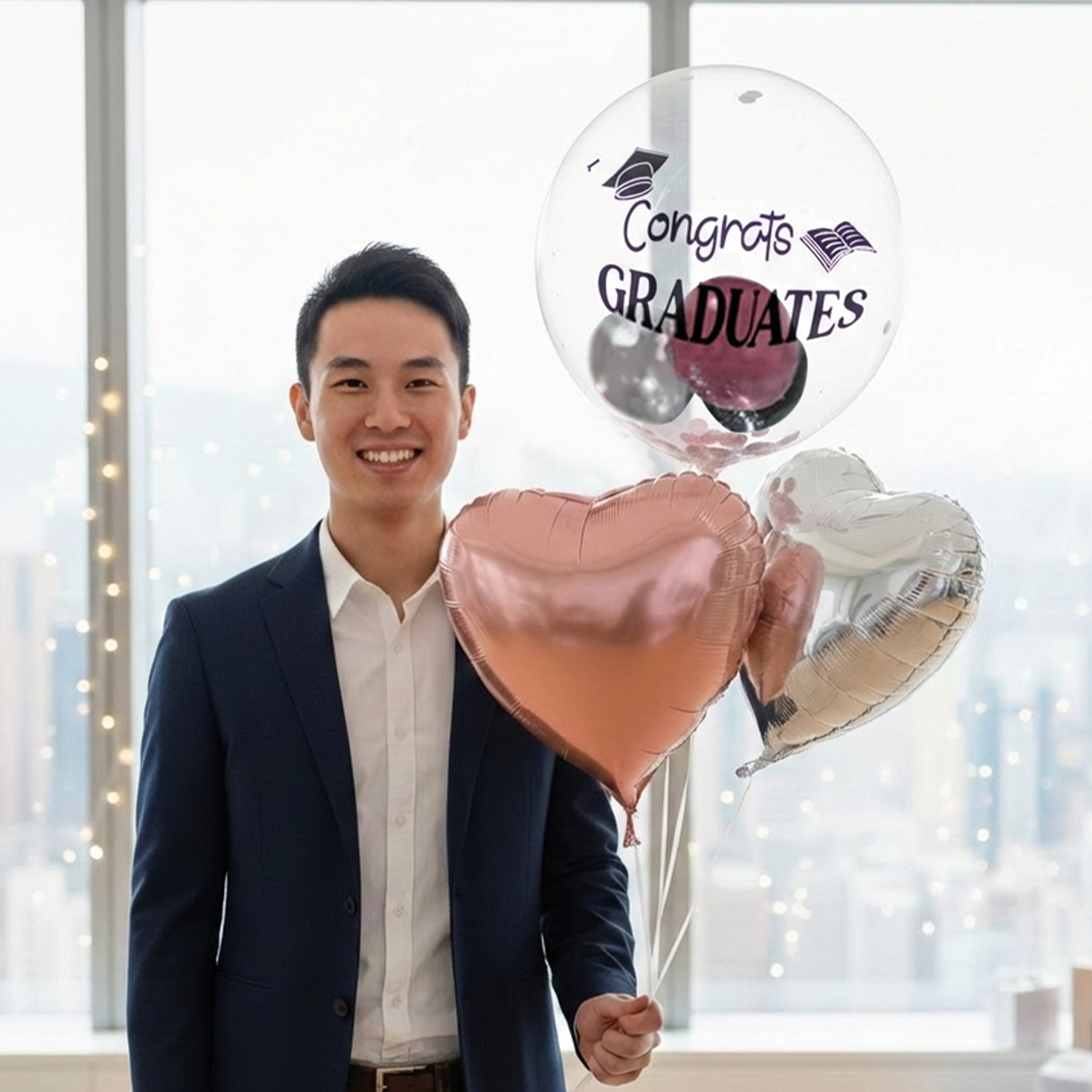 17″ Japanese Crystal & Aluminum Balloon Bundle – Custom-Printed – B160-2 party X party