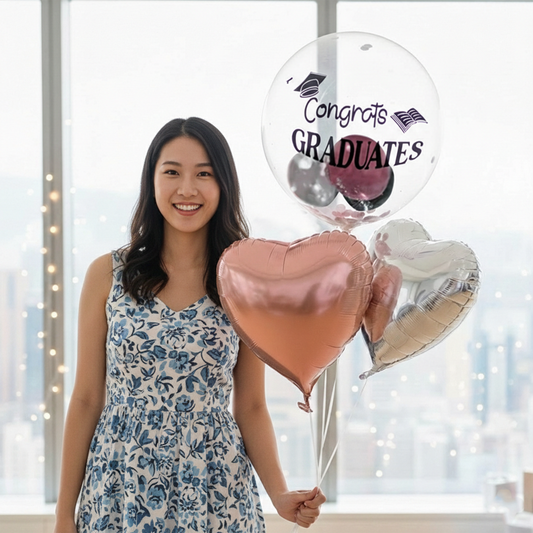 17″ Japanese Crystal & Aluminum Balloon Bundle – Custom-Printed – B160-2 party X party