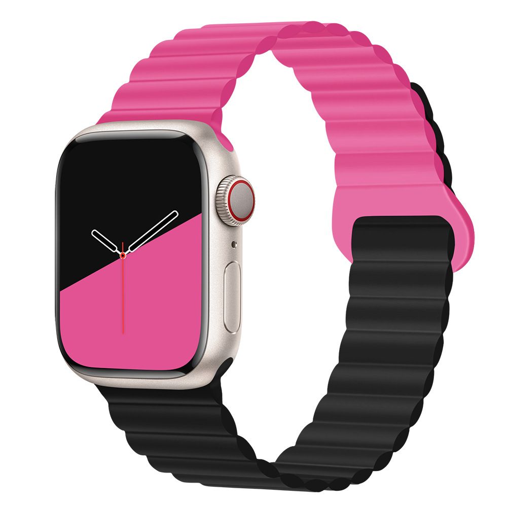 Applicable to Apple watch straps 1-10 generations Apple iwatch9S10 second generation two-color buckle silicone magnetic watch strap – SW-03 party X party