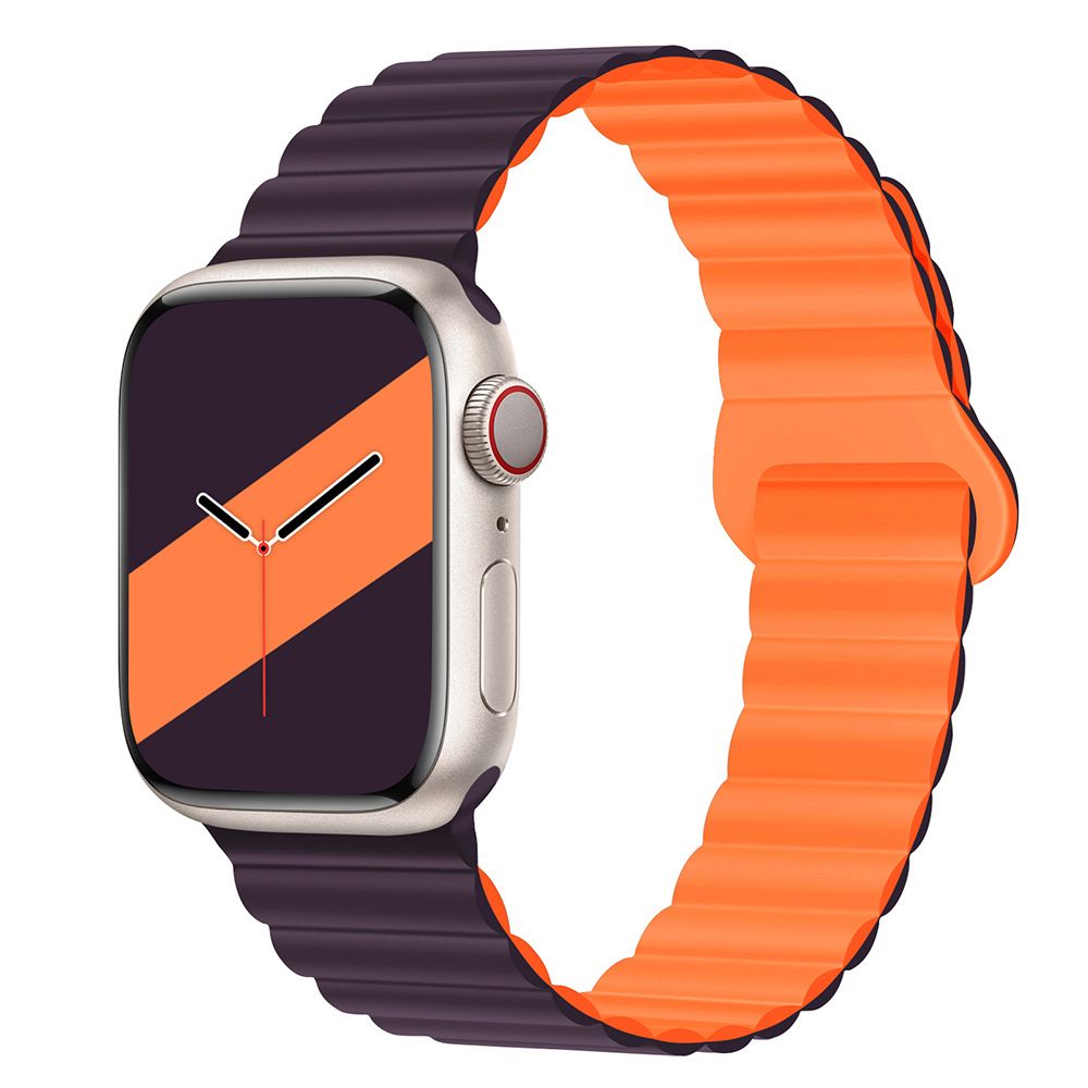 Applicable to Apple watch straps 1-10 generations Apple iwatch9S10 second generation two-color buckle silicone magnetic watch strap – SW-03 party X party