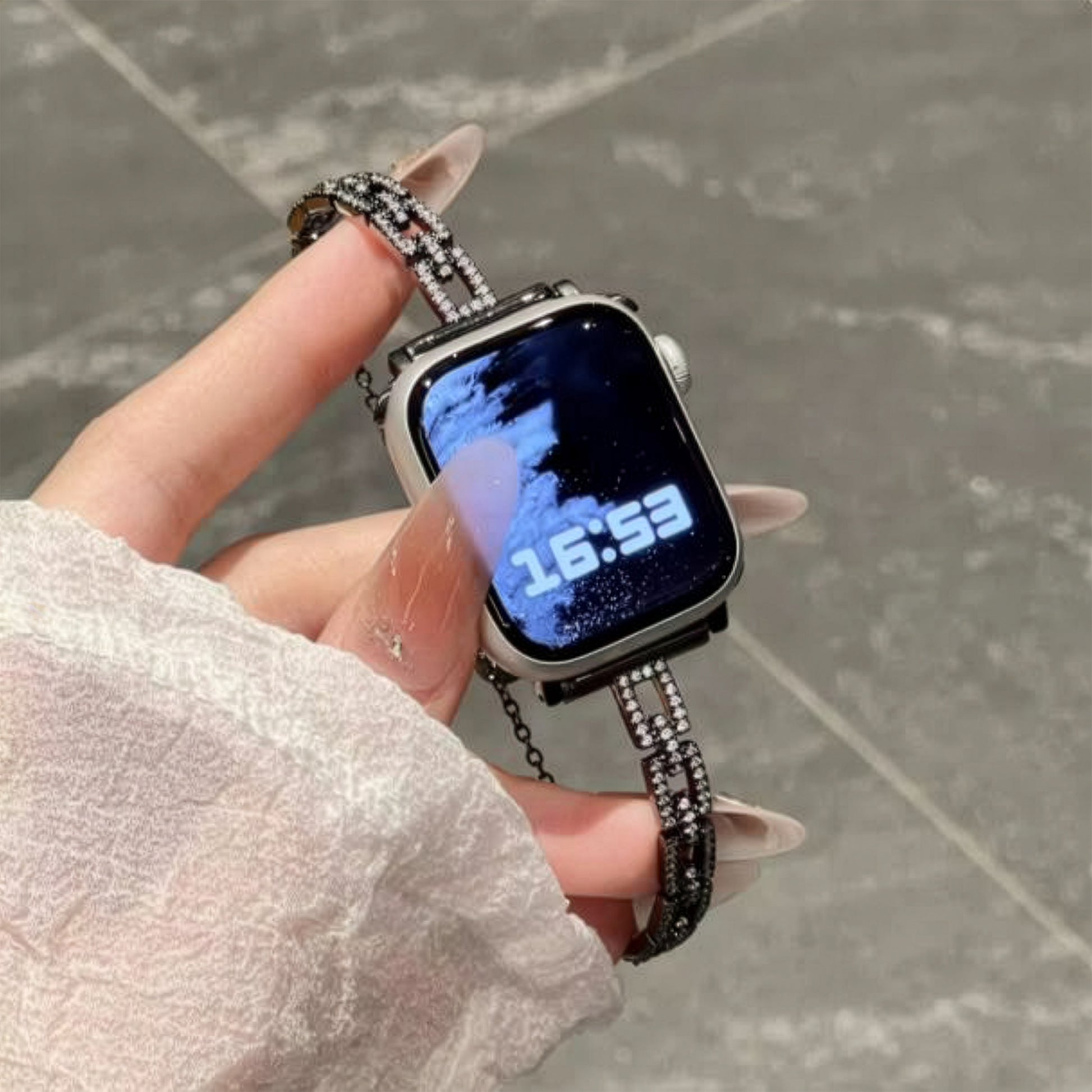 Apple Watch Diamond-Studded Metal Strap – Square Luxury Band SW-27 party X party