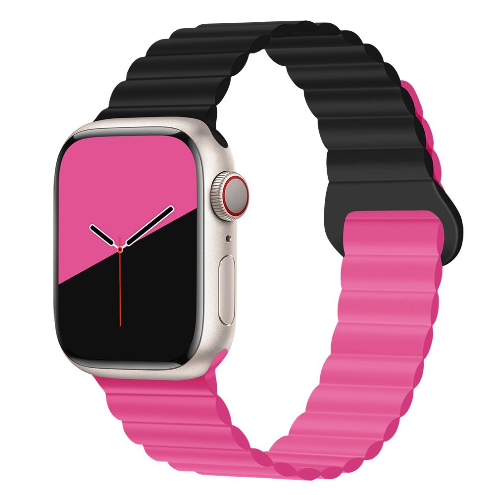 Applicable to Apple watch straps 1-10 generations Apple iwatch9S10 second generation two-color buckle silicone magnetic watch strap – SW-03 party X party