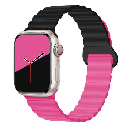 Applicable to Apple watch straps 1-10 generations Apple iwatch9S10 second generation two-color buckle silicone magnetic watch strap – SW-03 party X party