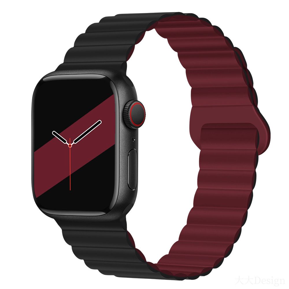 Applicable to Apple watch straps 1-10 generations Apple iwatch9S10 second generation two-color buckle silicone magnetic watch strap – SW-03 party X party
