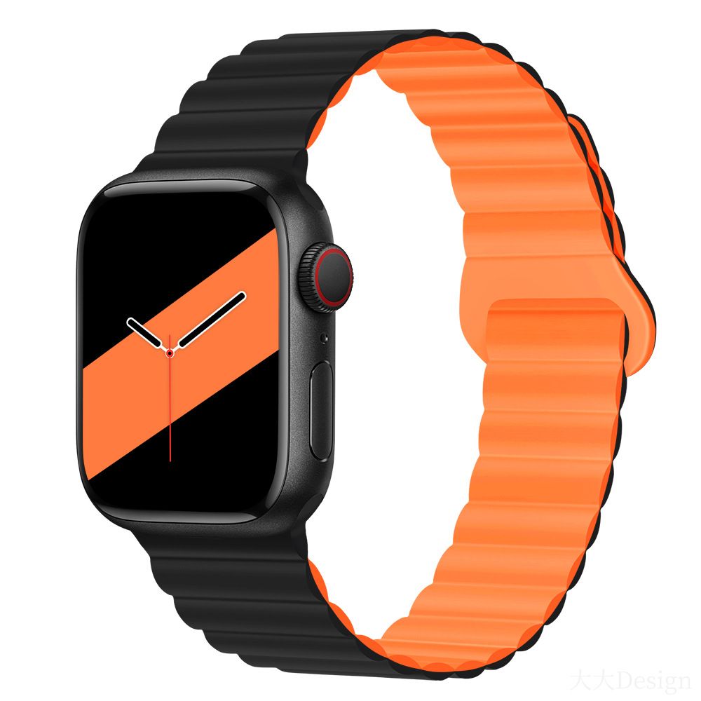 Applicable to Apple watch straps 1-10 generations Apple iwatch9S10 second generation two-color buckle silicone magnetic watch strap – SW-03 party X party