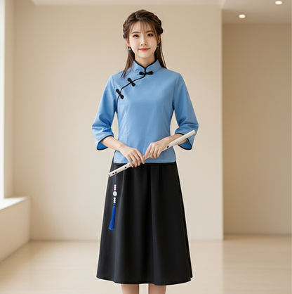 Chinese Republic-Era Student Outfit | May Fourth Youth Costume for Women & Children | Men’s Zhongshan Suit Stage Performance Set C067 party X party