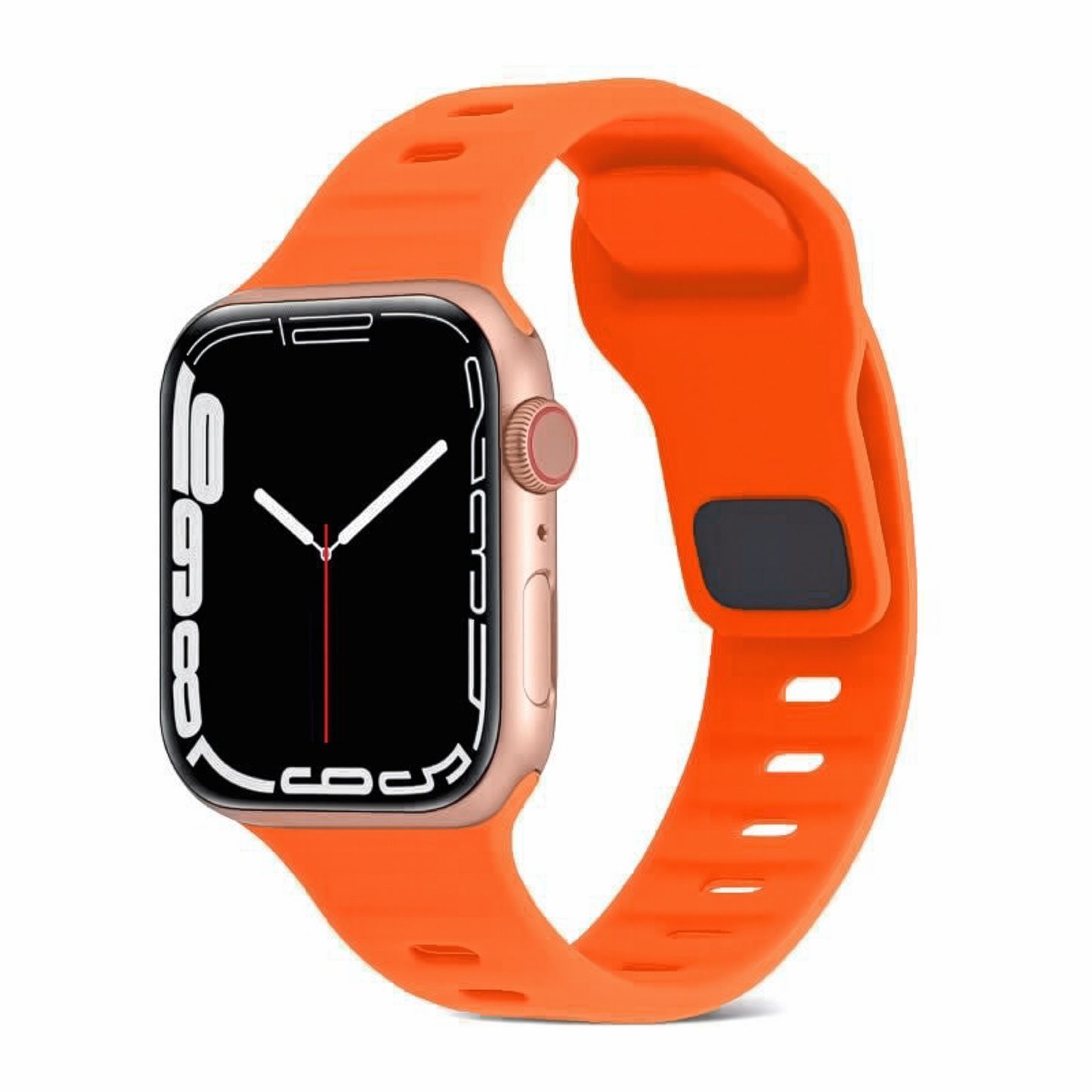 Suitable for Apple watch strap iwatch9 square buckle solid color silicone strap Apple watch strap ultra2 – SW-04 party X party
