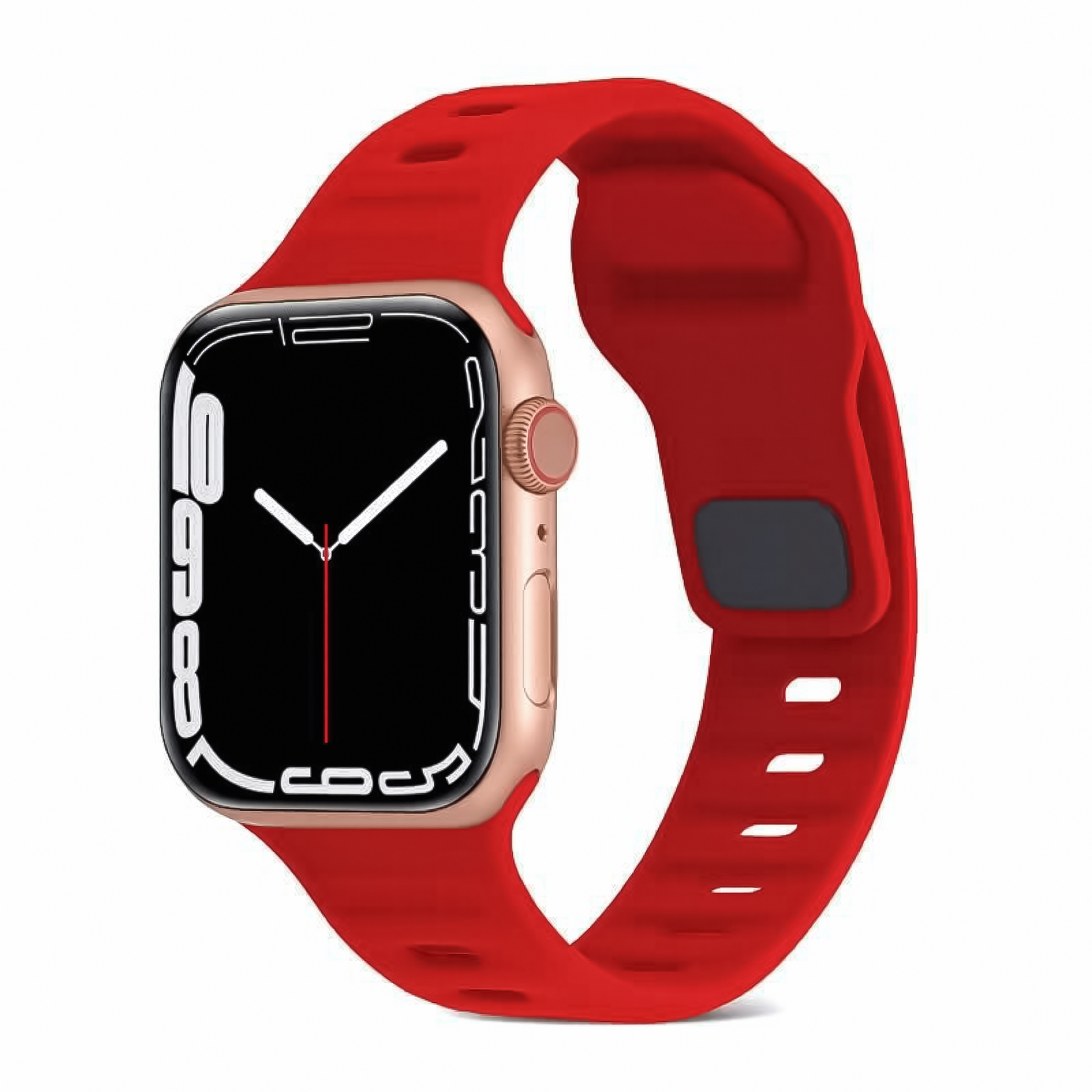 Suitable for Apple watch strap iwatch9 square buckle solid color silicone strap Apple watch strap ultra2 – SW-04 party X party