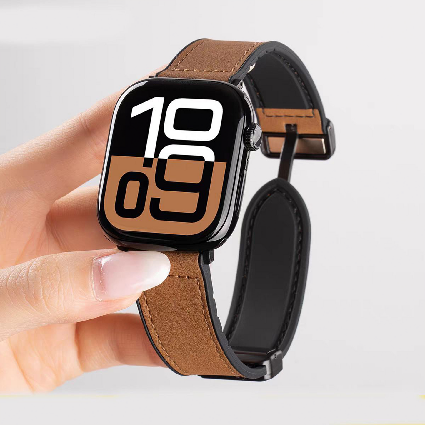 Apple Watch Crazy Horse Leather-Texture Magnetic Strap – For iWatch S10 SW-16 party X party