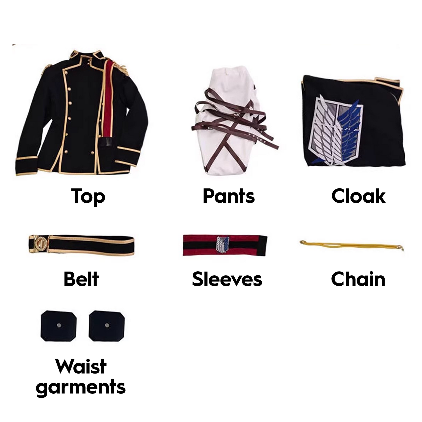 Hange Zoe Levi Ackerman Ceremonial Regiment Cosplay Costume Anime Cape Uniform Set – AOT011 party X party