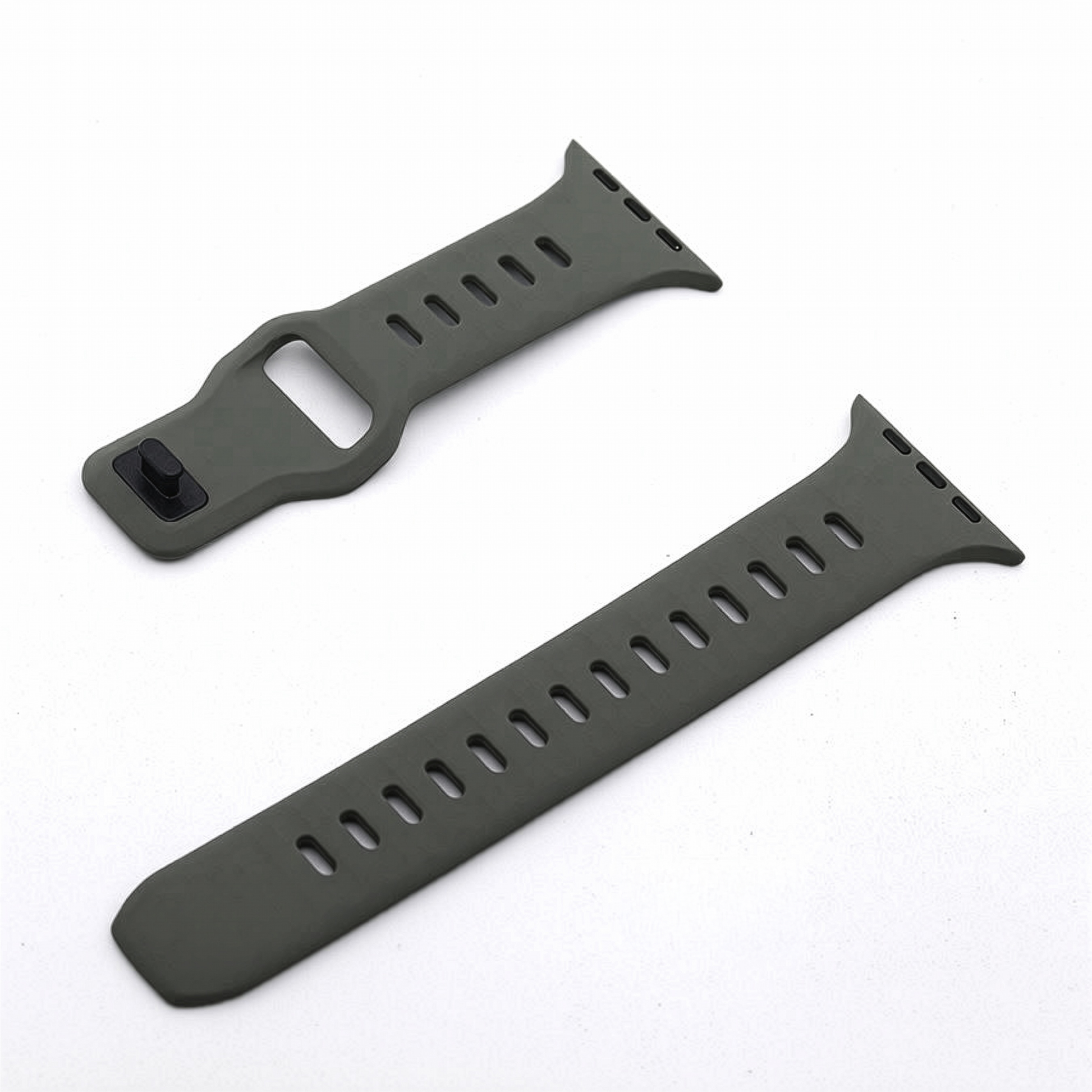 Suitable for Apple watch strap iwatch9 square buckle solid color silicone strap Apple watch strap ultra2 – SW-04 party X party