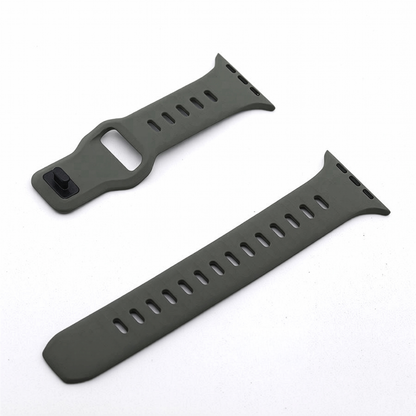 Suitable for Apple watch strap iwatch9 square buckle solid color silicone strap Apple watch strap ultra2 – SW-04 party X party