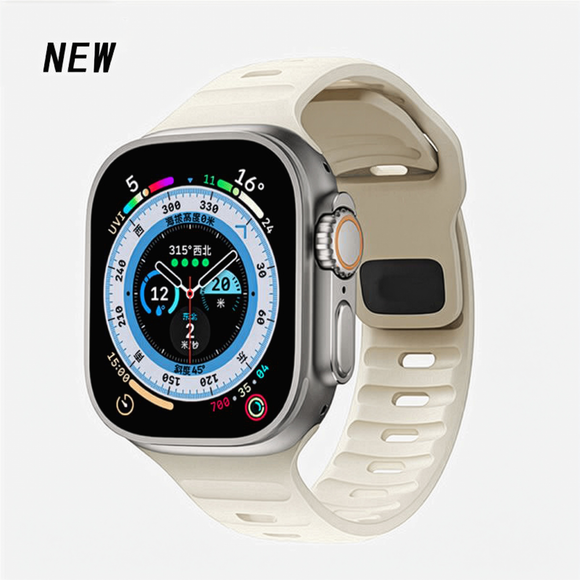 Suitable for Apple watch strap iwatch9 square buckle solid color silicone strap Apple watch strap ultra2 – SW-04 party X party