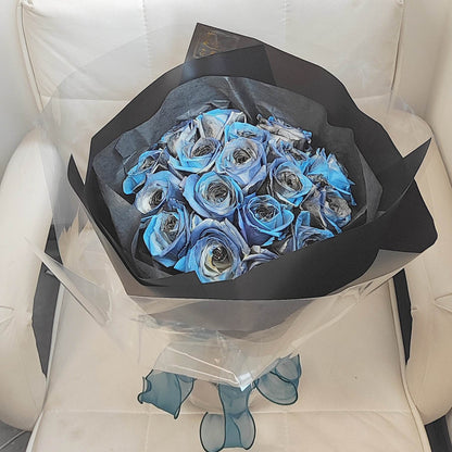 19 Blue Starry Roses Bouquet – F-525