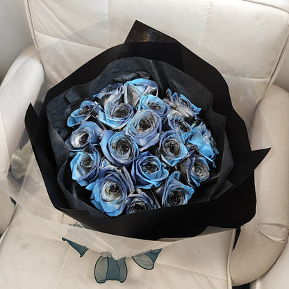 19 Blue Starry Roses Bouquet – F-525