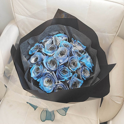 19 Blue Starry Roses Bouquet – F-525