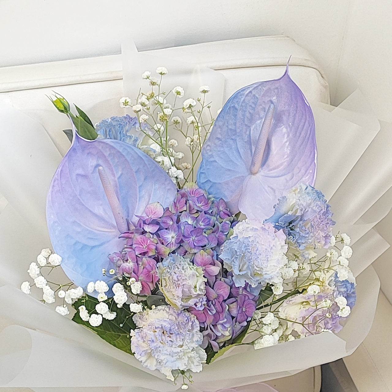 Purple Palm Purple Embroidery Wavy Platycodon Bouquet – --F-545