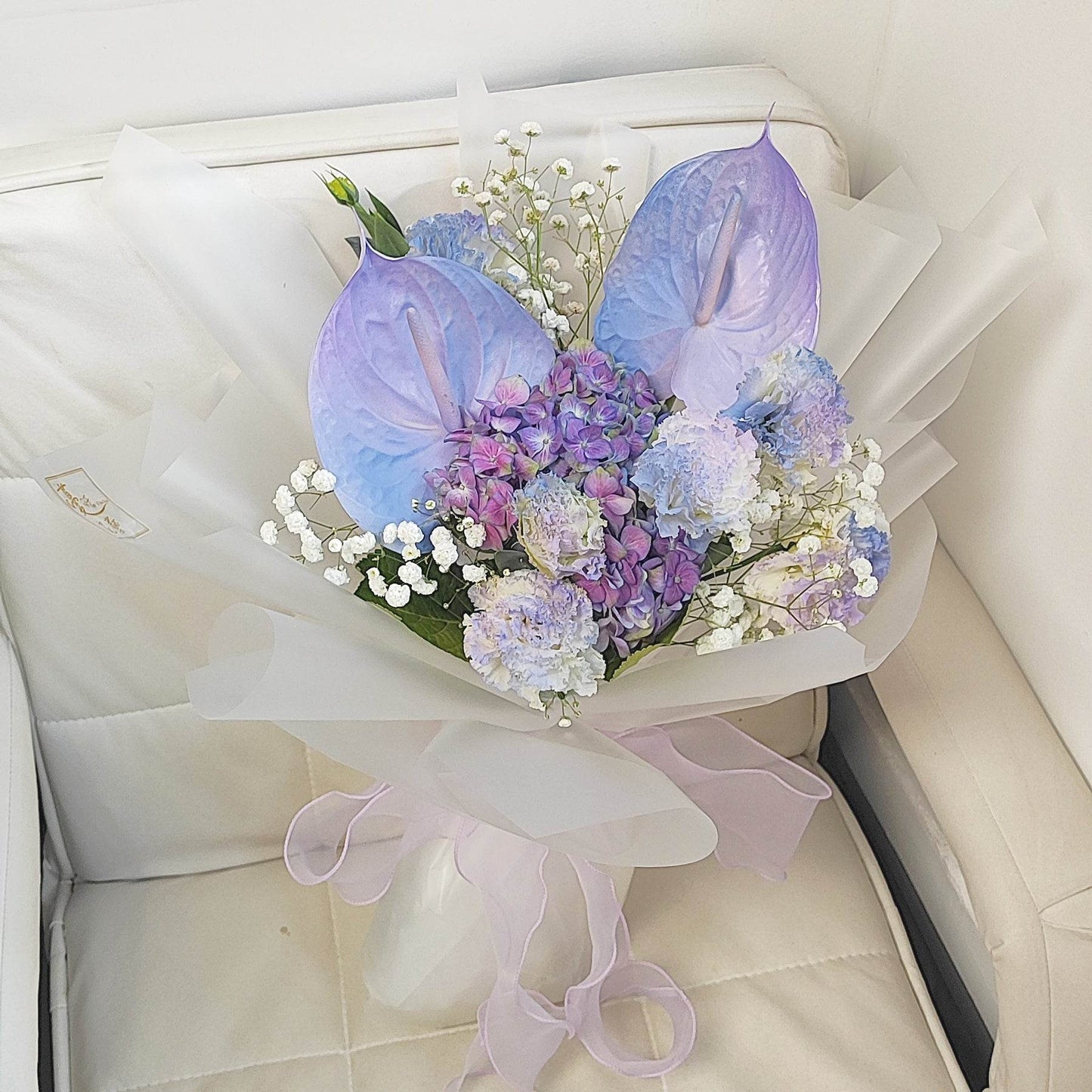 Purple Palm Purple Embroidery Wavy Platycodon Bouquet – --F-545