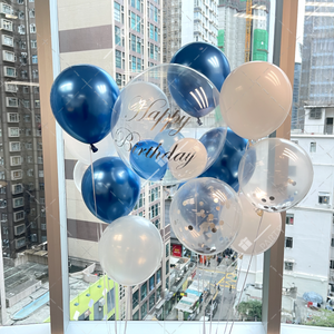 17吋日本水晶氣球+橡膠氣球束(門市自取/代 call van送貨(運費到付)