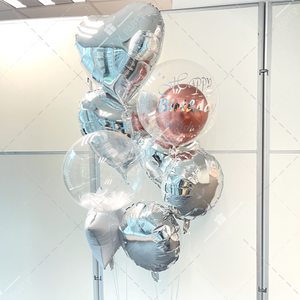 17吋日本水晶氣球+鋁膜氣球束(門市自取/代 call van送貨(運費到付)