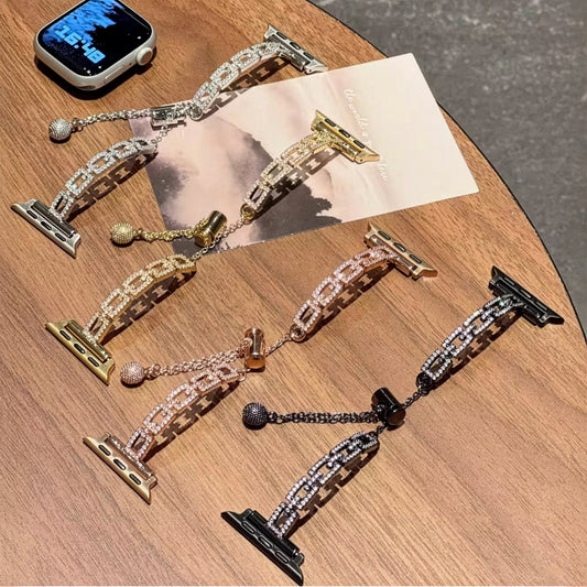 Apple Watch Diamond-Studded Metal Strap – Square Luxury Band SW-27 party X party