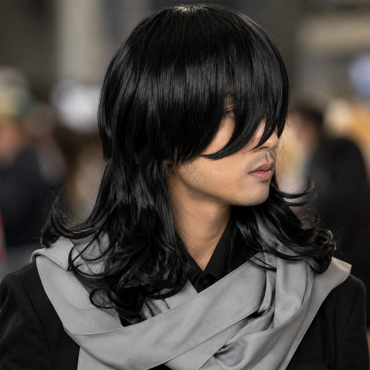 Shota Aizawa Cosplay Wig – My Hero Academia Black Curly 45cm Anime Wig | UA011