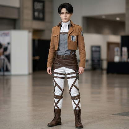 Levi Ackerman Eren Yeager Survey Corps Full Cosplay Costume Set Anime Military Uniform Outfit – AOT003
