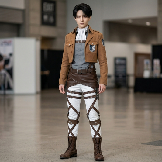 Levi Ackerman Eren Yeager Survey Corps Full Cosplay Costume Set Anime Military Uniform Outfit – AOT003