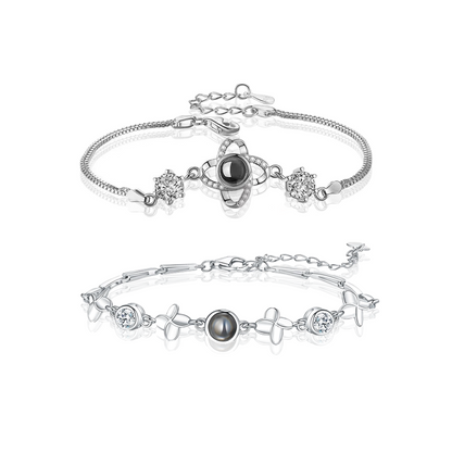 Elegant Lucky Four-Leaf Clover Projection Bracelet