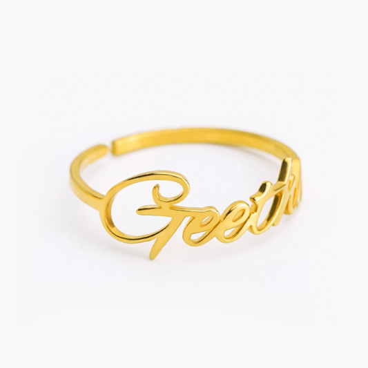 Private Custom Name Ring, DIY English, Stackable, Titanium Steel Gemstone Couple Rings party X party