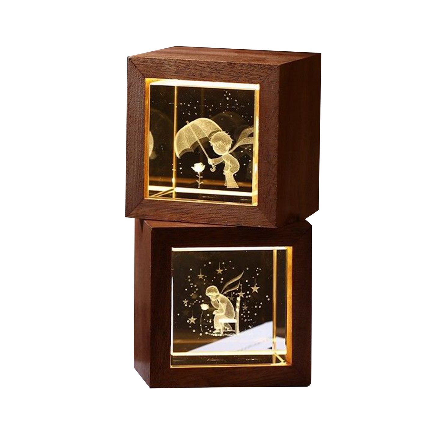 Official Inspired The Little Prince Crystal Night Light | Dreamy Bedroom Decoration & Tabletop Ornament | Meaningful Birthday Gift for Girls & Women