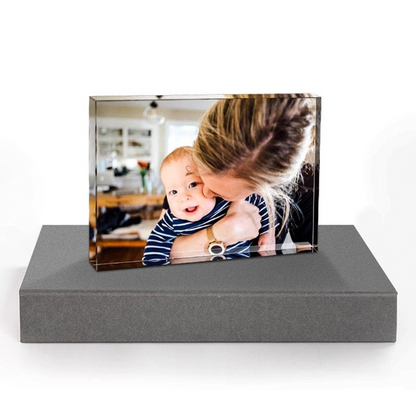 Personalized Crystal Photo Block Frame | High-End Minimalist Acrylic Picture Display | Custom Commemorative Gift for Weddings & Anniversaries