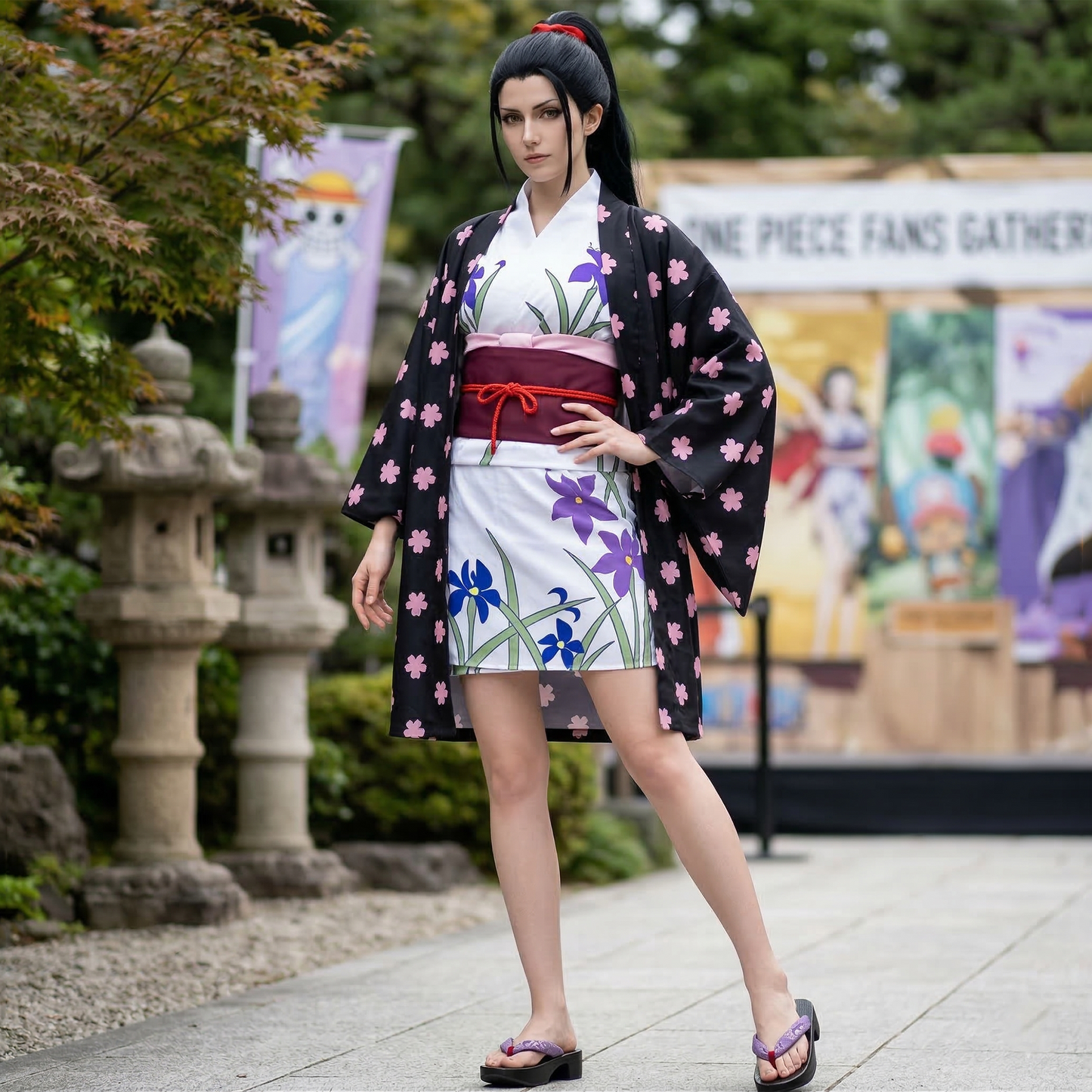 One Piece Onigashima Arc – Nico Robin Kimono Cosplay Costume Anime Merchandise Outfit 0012 party X party