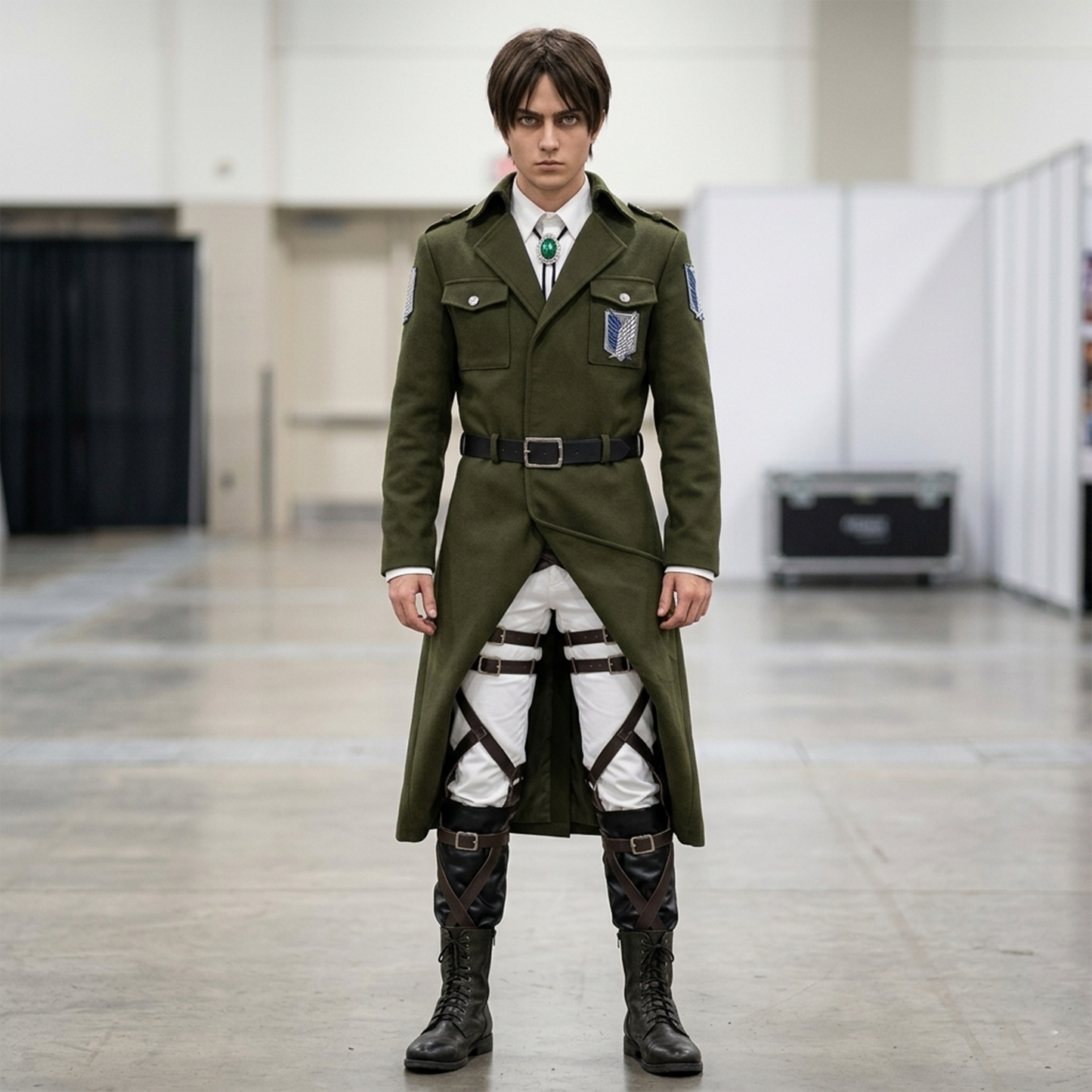 Marley Officer Survey Corps Mid-Length Trench Coat Cosplay Jacket Anime Uniform – AOT010
