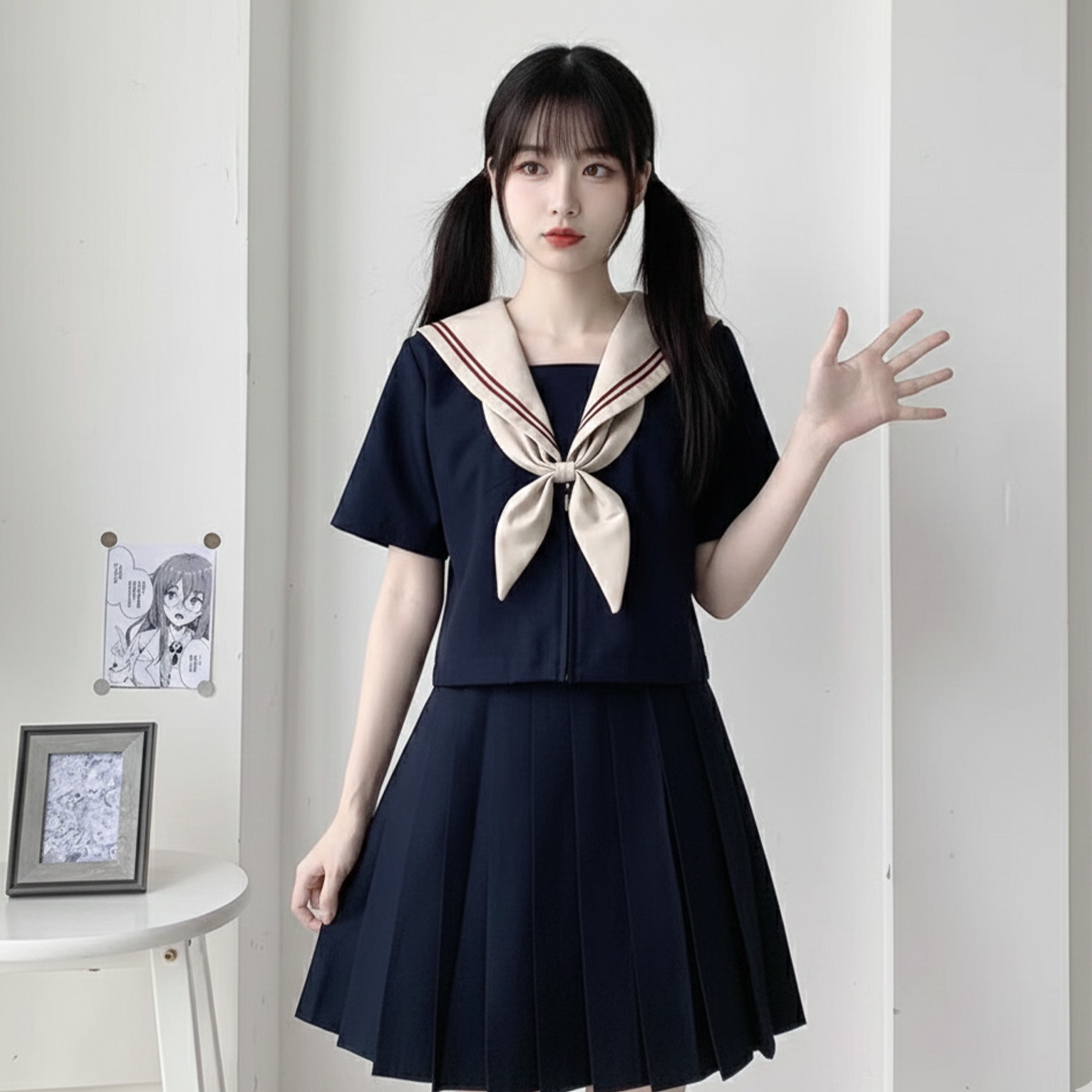 Official Style Japanese Sailor Uniform | Women’s Original JK Academy Set - Classic Summer Basic Short-Sleeve Outfit C025 party X party