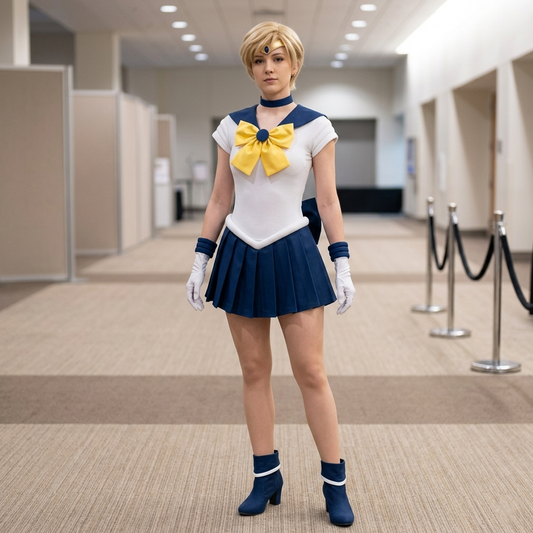Sailor Moon Haruka Tenou Cosplay Costume Full Set – Uranus Blue Dress SM008 party X party
