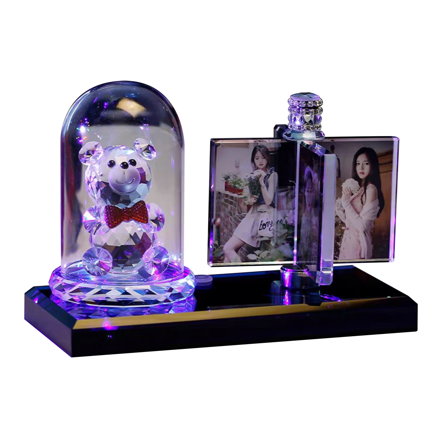 Personalized Crystal Photo Music Box with Windmill Light – Creative Birthday Gift for Girls, Boys, Girlfriend or Best Friend