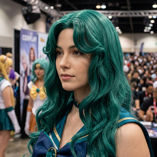 Sailor Moon Michiru Kaiou Cosplay Wig – Styled Green Hair 60CM SM014 party X party